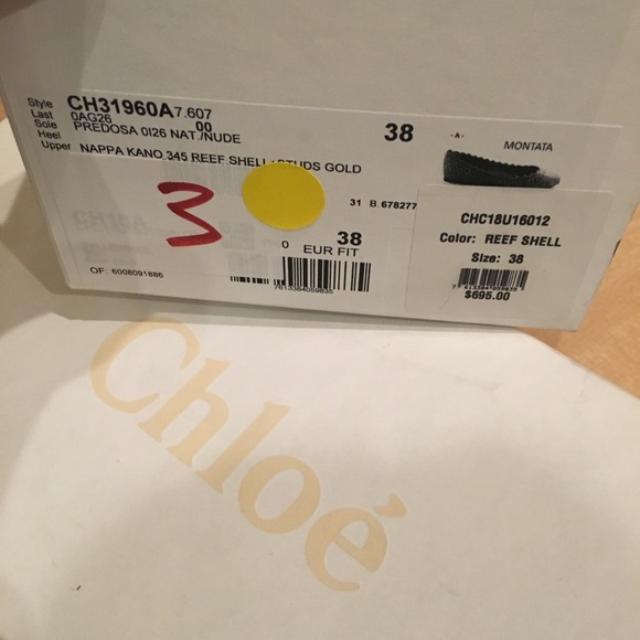 ‼️SOLD💯Auth New CHLOE Gold Studded Ballerinas Sz8 - Picture 7 of 7